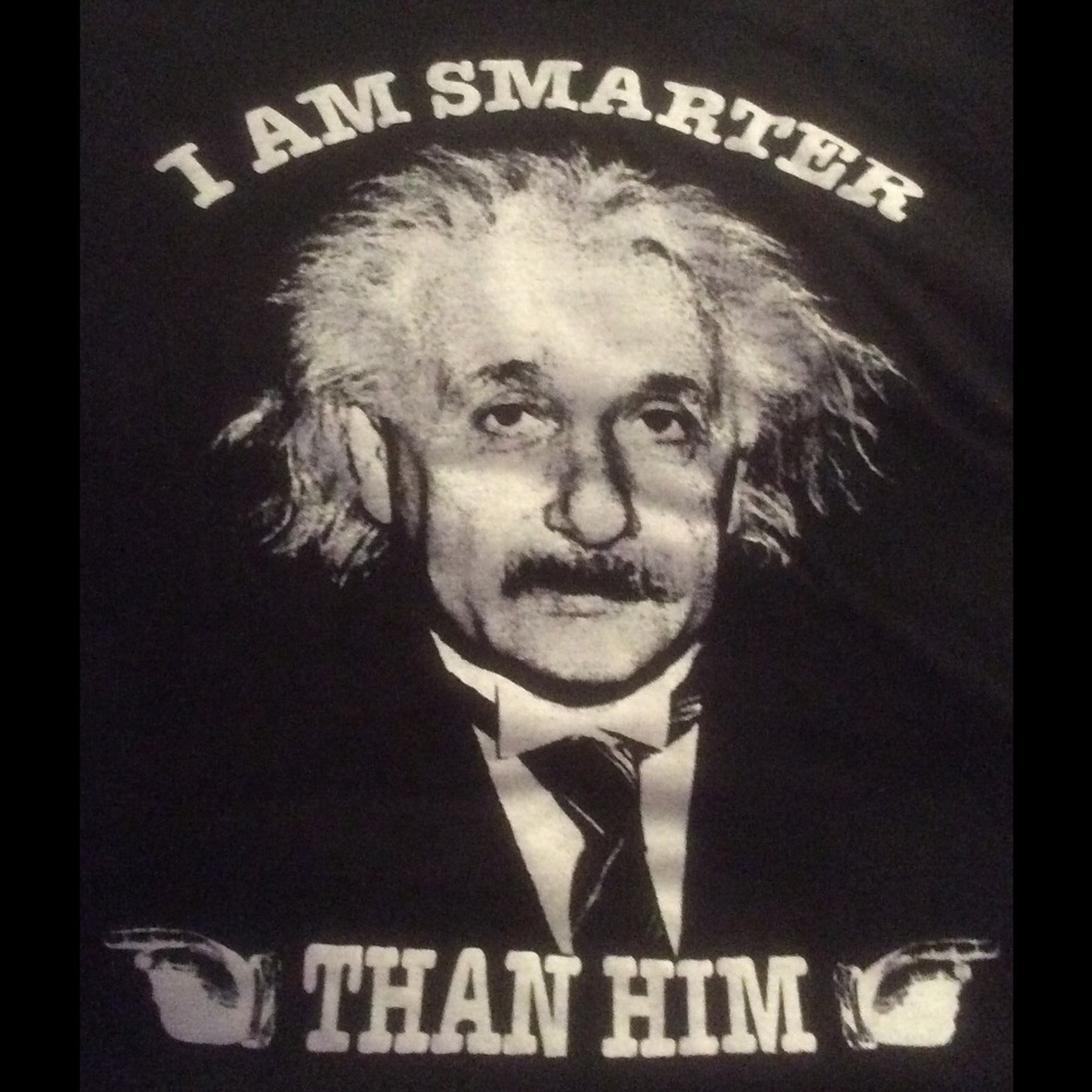 NEW Einstein Smarter Black Tee Shirt Fit SZ XLARGE - Picture 2 of 4